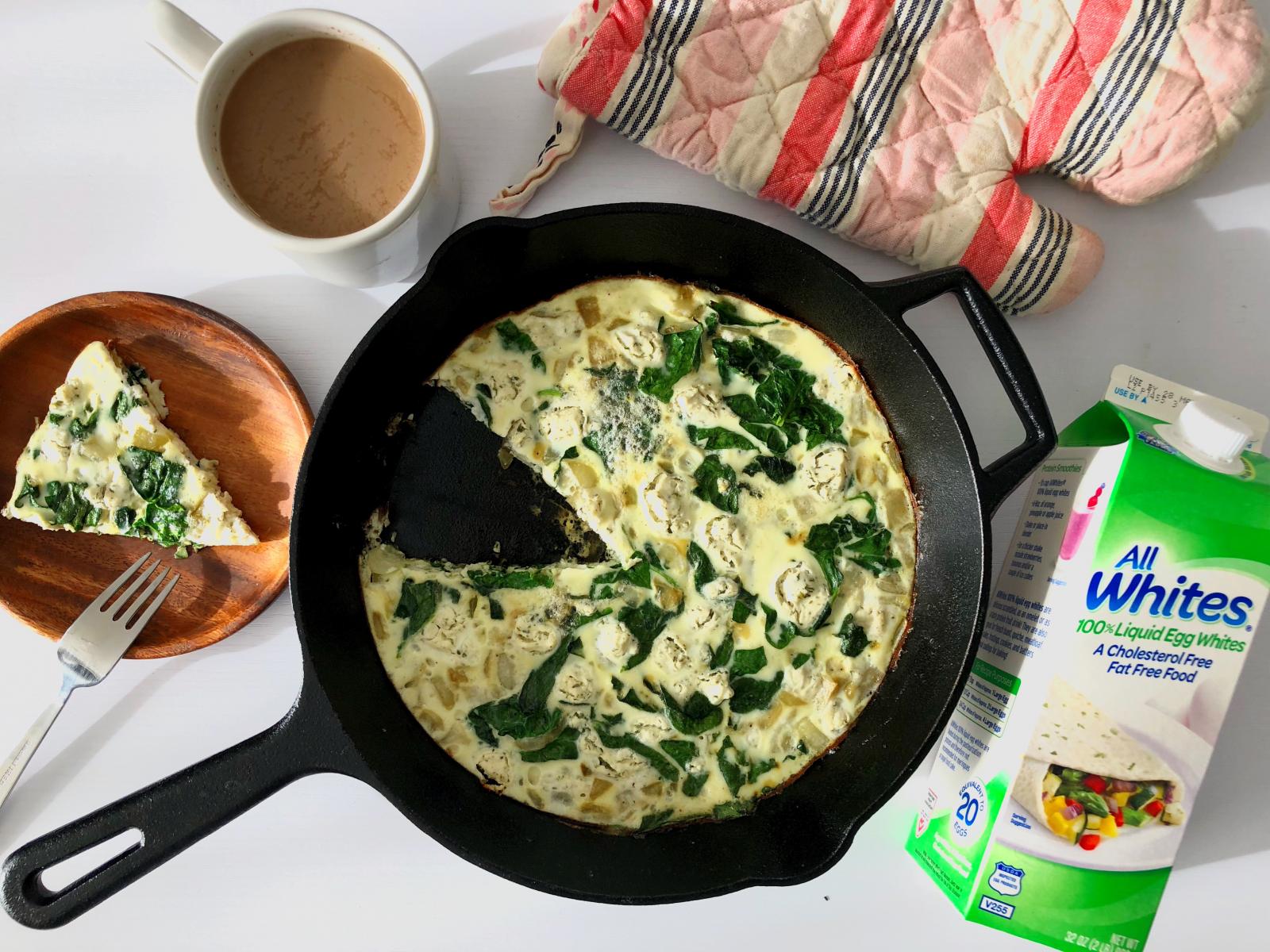 Spinach and Goat Cheese Egg White Frittata