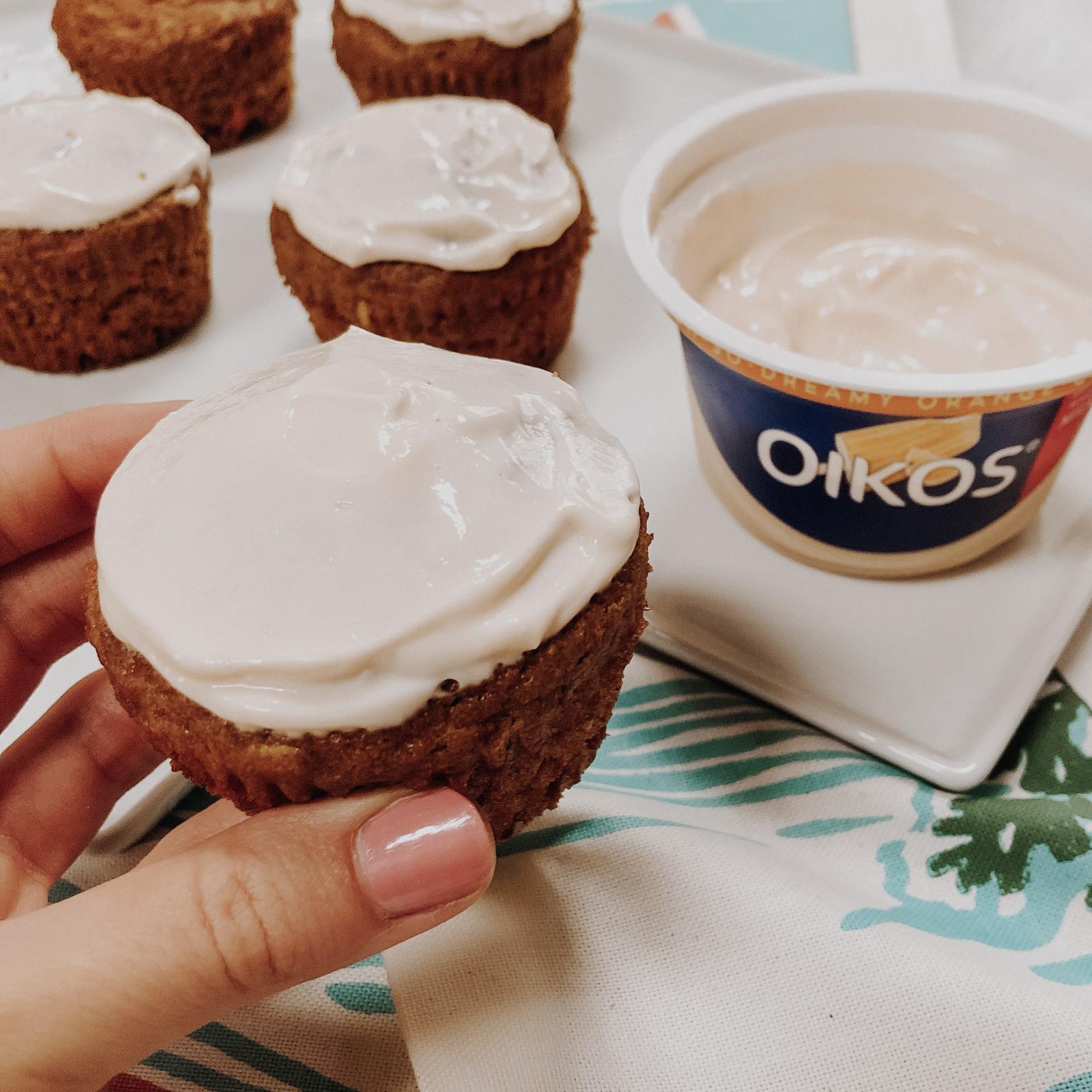 Spiced Carrot Orange Muffins with Oikos
