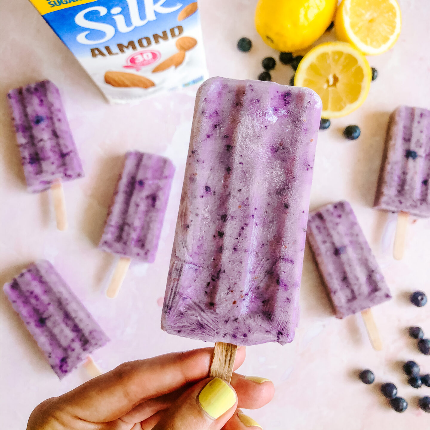 Dairy-Free Lemon Blueberry Yogurt Popsicles